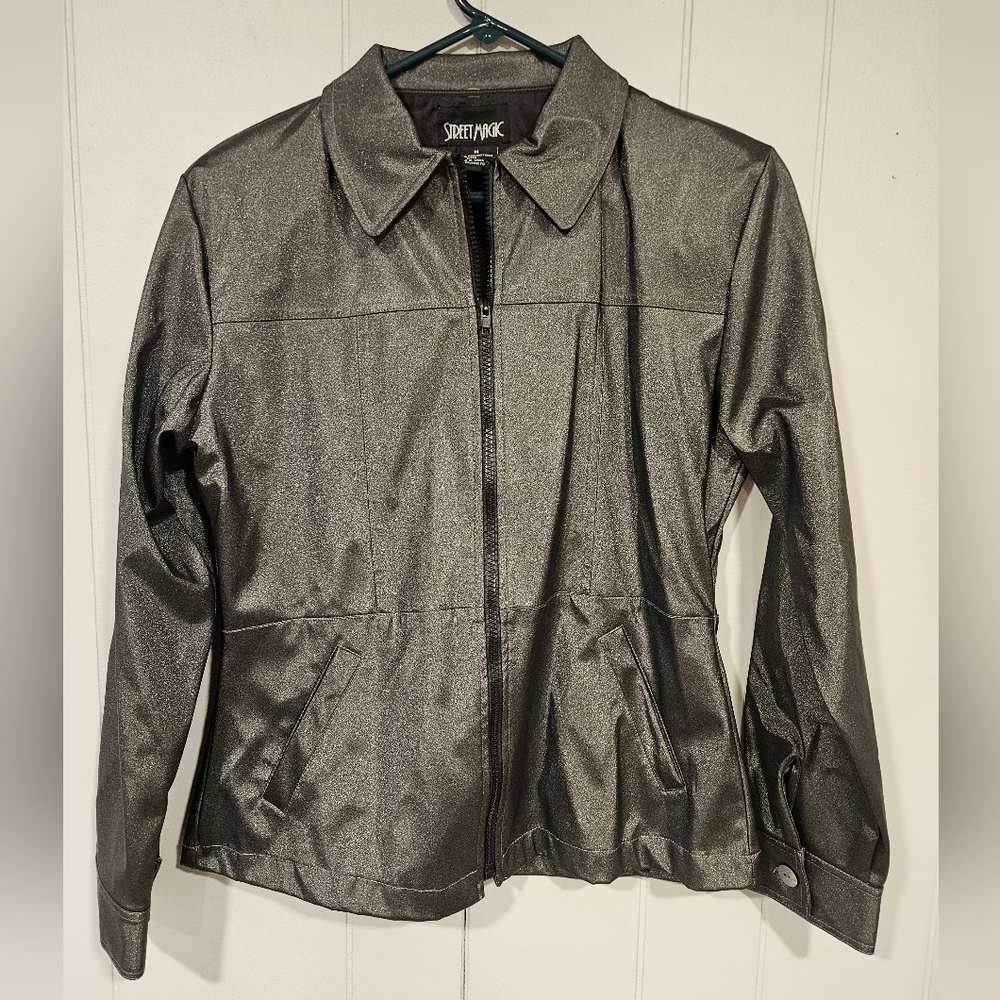 Street Magic Vegan Leather Moto Jacket Womens Medium Black Biker Motorcycle